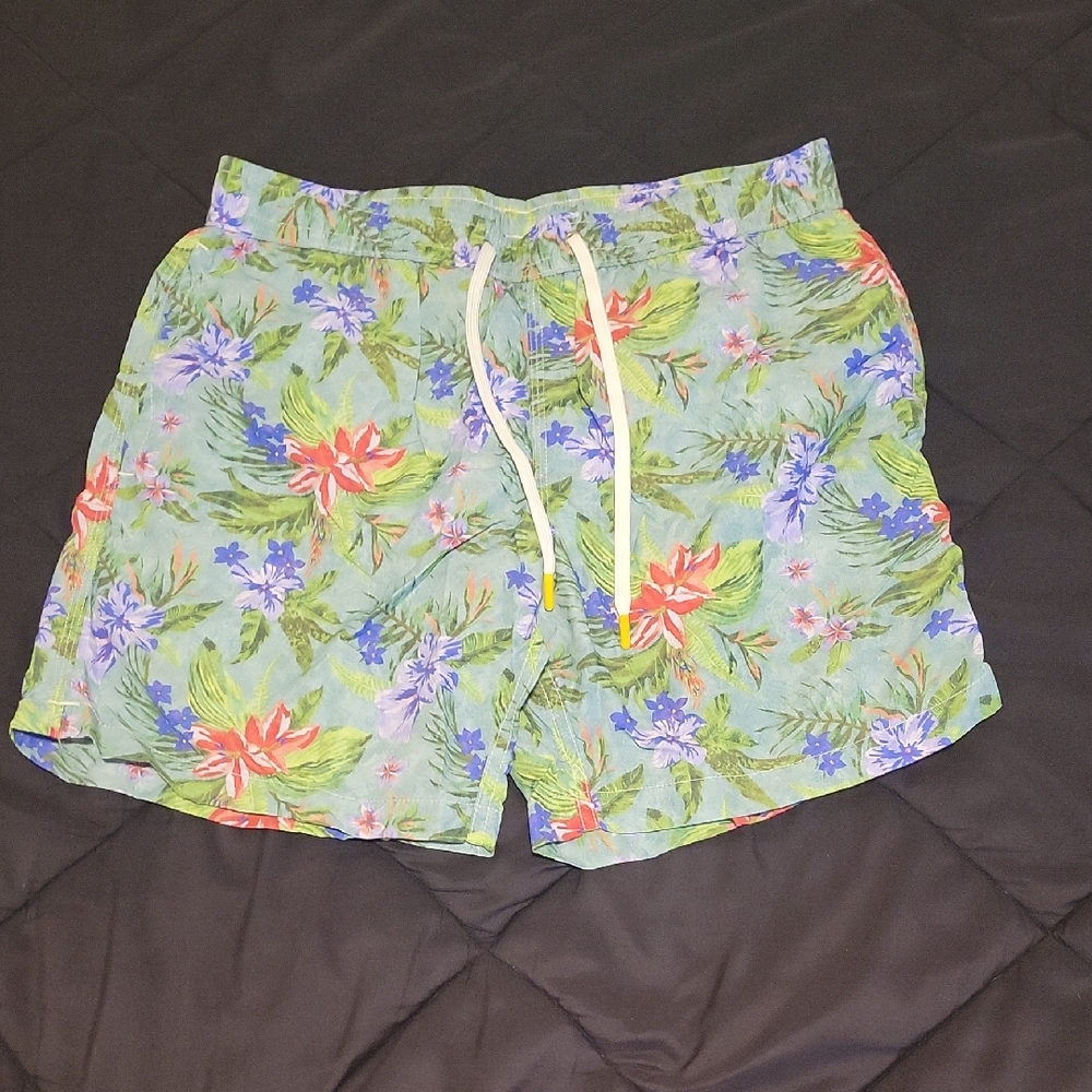 Hartford Floral Swim Trunks - Green and Multicolor